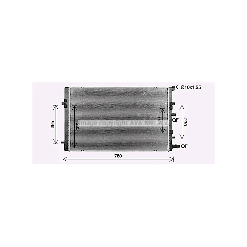 Radiateur, refroidissement du moteur AVA QUALITY COOLING RT2682