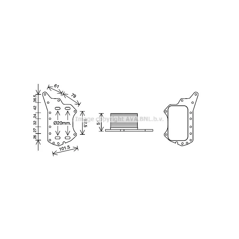 Radiateur d'huile AVA QUALITY COOLING RT3638