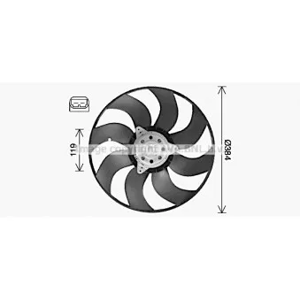 Ventilateur, refroidissement du moteur AVA QUALITY COOLING RT7664