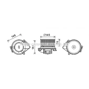 Moteur électrique, pulseur d'air habitacle AVA QUALITY COOLING RT8621