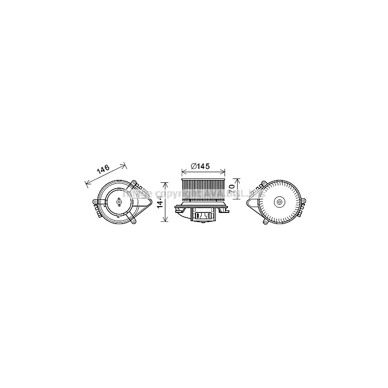 Moteur électrique, pulseur d'air habitacle AVA QUALITY COOLING RT8621