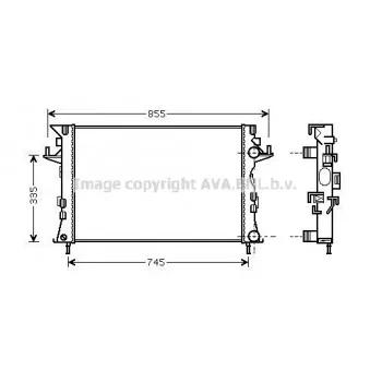 Radiateur, refroidissement du moteur AVA QUALITY COOLING RTA2438