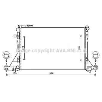 Radiateur, refroidissement du moteur AVA QUALITY COOLING RTA2605