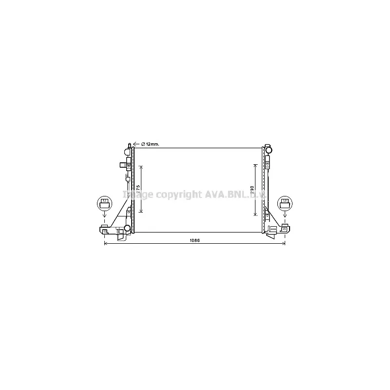 Radiateur, refroidissement du moteur AVA QUALITY COOLING RTA2605