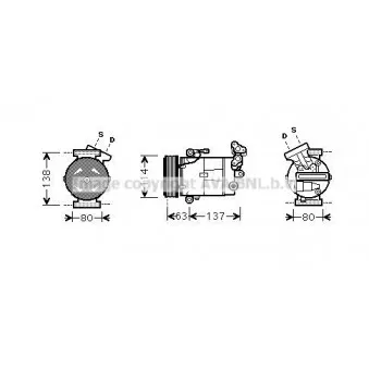 Compresseur, climatisation AVA QUALITY COOLING RTAK437