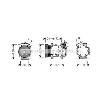 Compresseur, climatisation AVA QUALITY COOLING RTAK452
