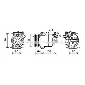 Compresseur, climatisation AVA QUALITY COOLING RTAK565