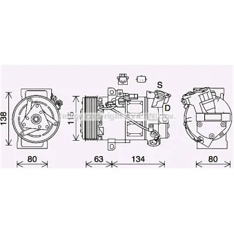 Compresseur, climatisation AVA QUALITY COOLING RTAK640