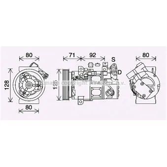 Compresseur, climatisation AVA QUALITY COOLING RTK636