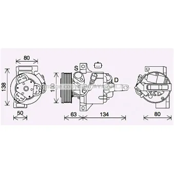 Compresseur, climatisation AVA QUALITY COOLING RTK637