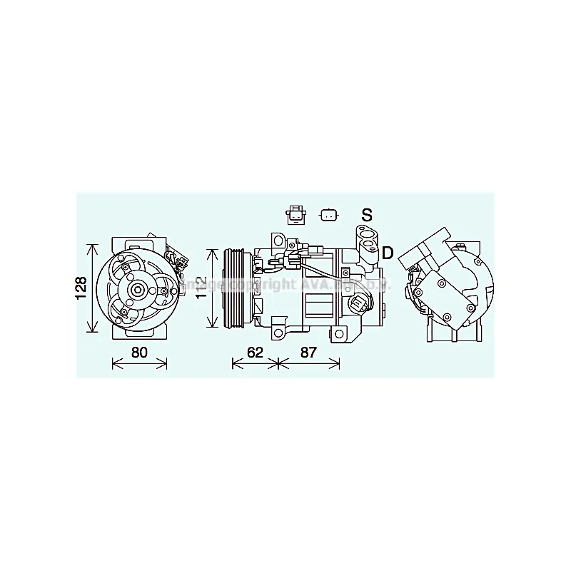 Compresseur, climatisation AVA QUALITY COOLING RTK639