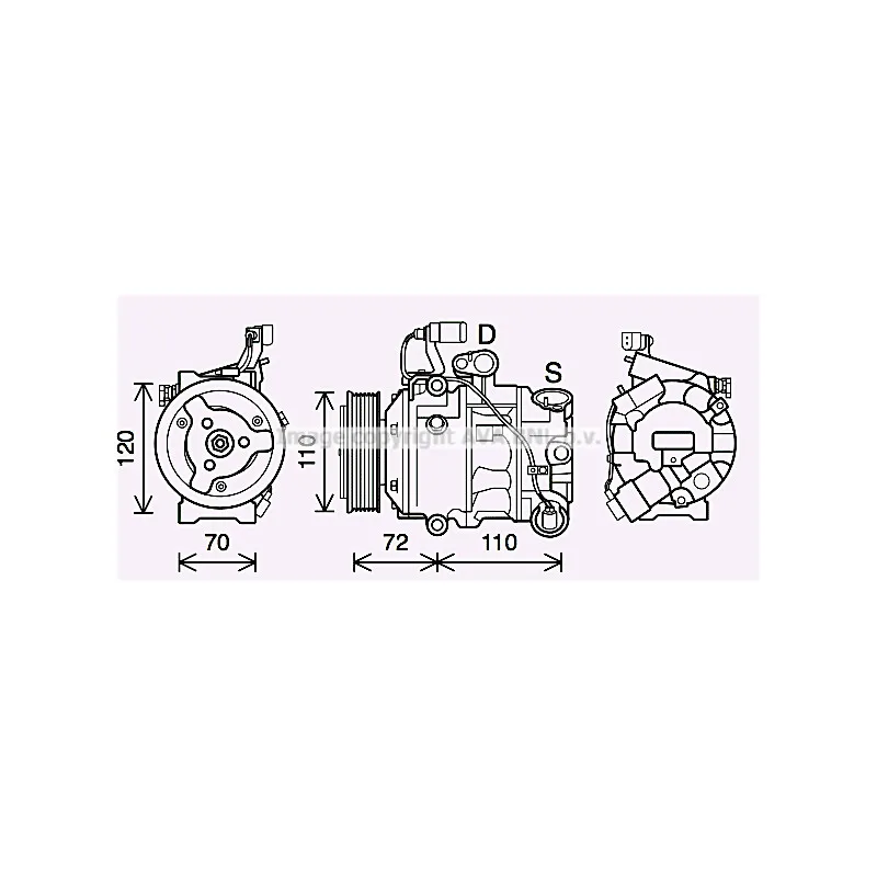 Compresseur, climatisation AVA QUALITY COOLING SAK025