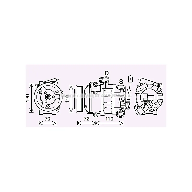 Compresseur, climatisation AVA QUALITY COOLING SAK026