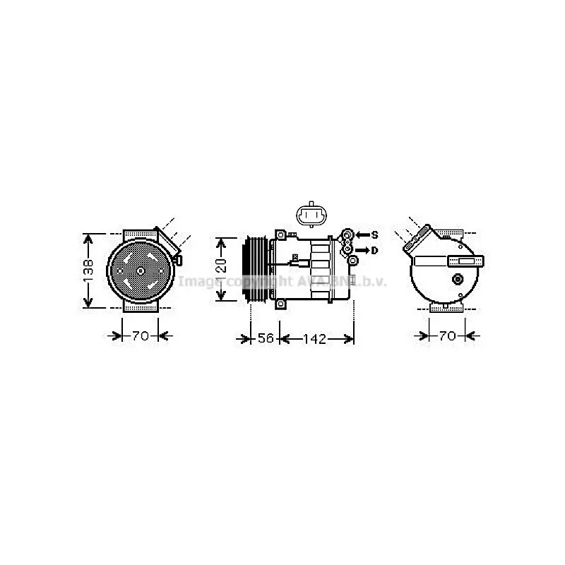 Compresseur, climatisation AVA QUALITY COOLING SBAK067