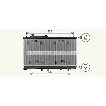 Radiateur, refroidissement du moteur AVA QUALITY COOLING SU2116