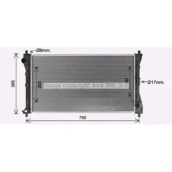 Radiateur, refroidissement du moteur AVA QUALITY COOLING SZ2157