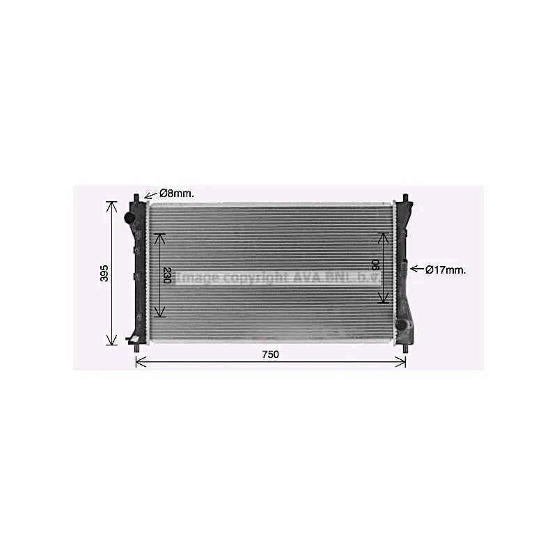Radiateur, refroidissement du moteur AVA QUALITY COOLING SZ2157