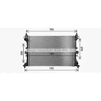 Radiateur, refroidissement du moteur AVA QUALITY COOLING SZ2166