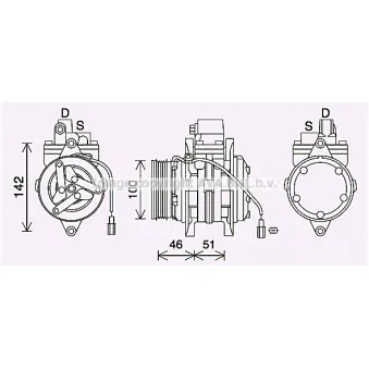 Compresseur, climatisation AVA QUALITY COOLING SZK152