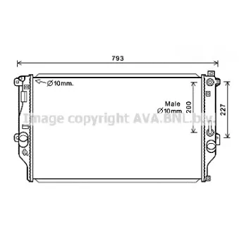 Radiateur, refroidissement du moteur AVA QUALITY COOLING TO2715