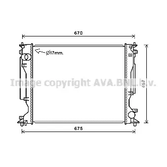 Radiateur, refroidissement du moteur AVA QUALITY COOLING TO2717
