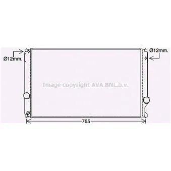 Radiateur, refroidissement du moteur AVA QUALITY COOLING TO2750