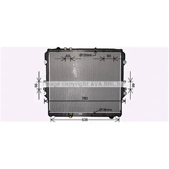 Radiateur, refroidissement du moteur AVA QUALITY COOLING TO2752