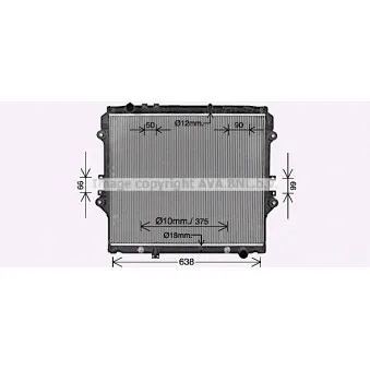 Radiateur, refroidissement du moteur AVA QUALITY COOLING TO2757
