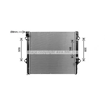 Radiateur, refroidissement du moteur AVA QUALITY COOLING TO2767