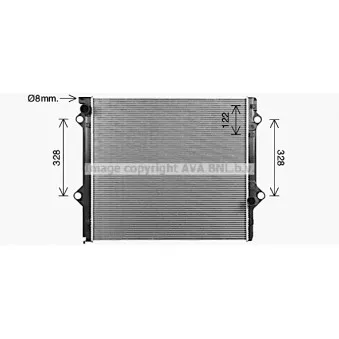 Radiateur, refroidissement du moteur AVA QUALITY COOLING TO2788
