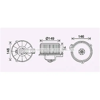 Moteur électrique, pulseur d'air habitacle AVA QUALITY COOLING TO8735