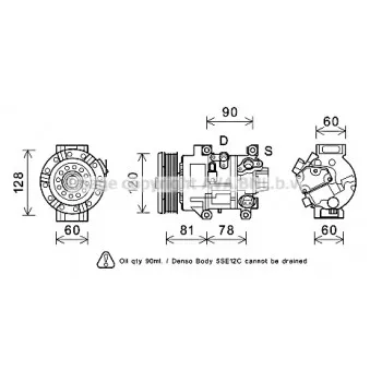 Compresseur, climatisation AVA QUALITY COOLING TOAK581