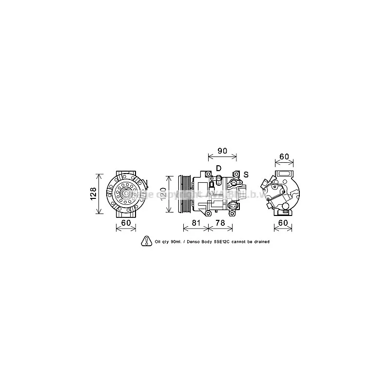 Compresseur, climatisation AVA QUALITY COOLING TOAK581