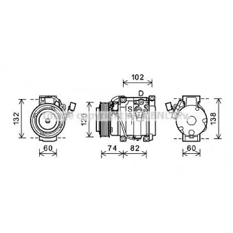 Compresseur, climatisation AVA QUALITY COOLING TOAK636
