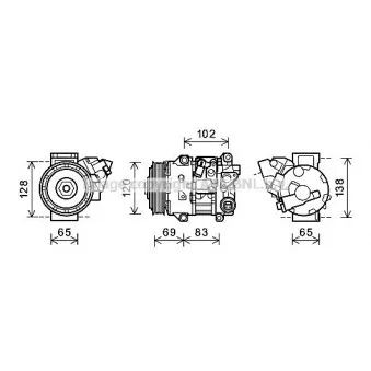 Compresseur, climatisation AVA QUALITY COOLING TOAK661