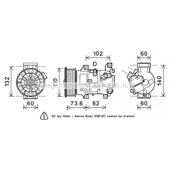 Compresseur, climatisation AVA QUALITY COOLING TOAK683