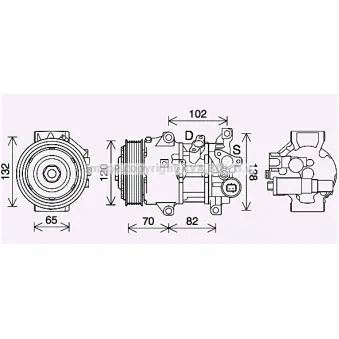 Compresseur, climatisation AVA QUALITY COOLING TOAK745