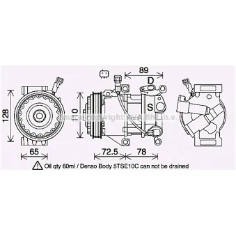 Compresseur, climatisation AVA QUALITY COOLING TOK738