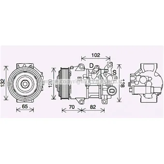 Compresseur, climatisation AVA QUALITY COOLING TOK739