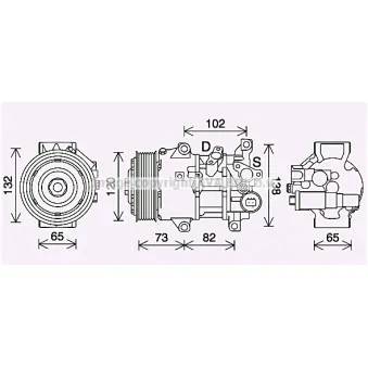 Compresseur, climatisation AVA QUALITY COOLING TOK742