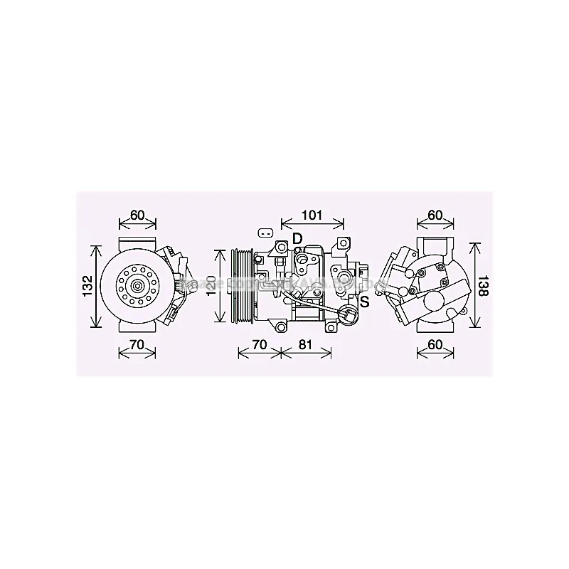 Compresseur, climatisation AVA QUALITY COOLING TOK744