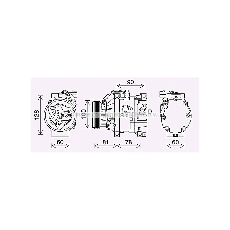 Compresseur, climatisation AVA QUALITY COOLING TOK747