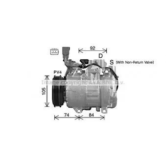 Compresseur, climatisation AVA QUALITY COOLING TOK763