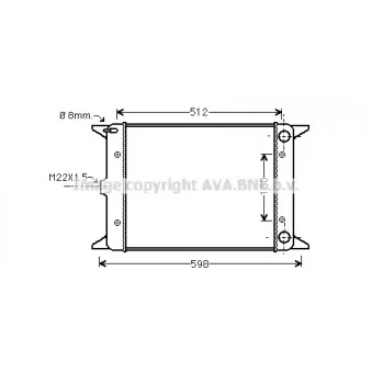 Radiateur, refroidissement du moteur AVA QUALITY COOLING VN2005