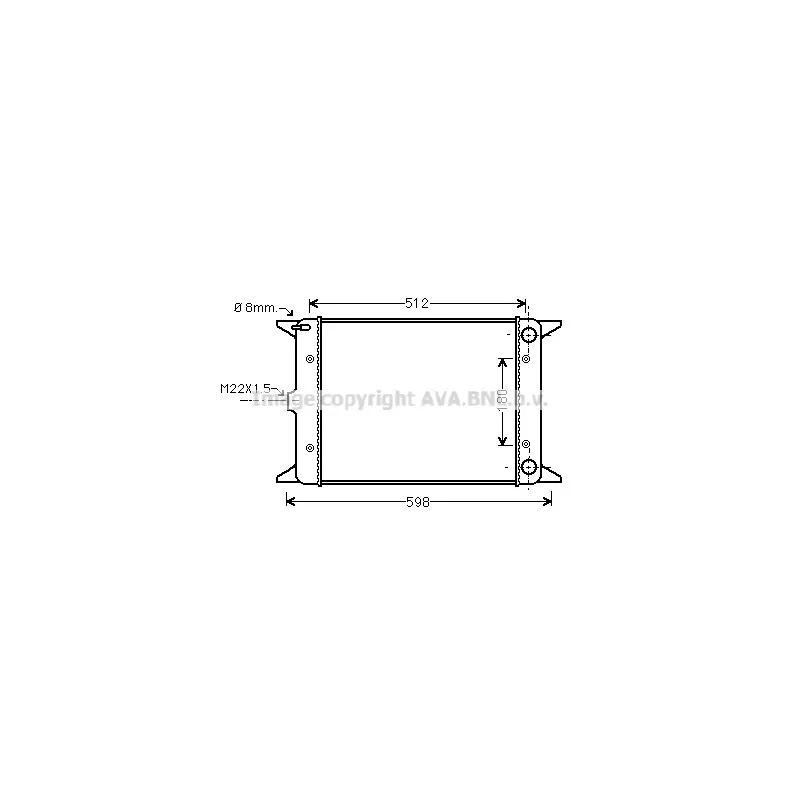 Radiateur, refroidissement du moteur AVA QUALITY COOLING VN2005