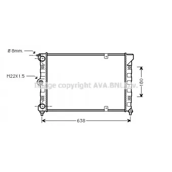 Radiateur, refroidissement du moteur AVA QUALITY COOLING VN2018