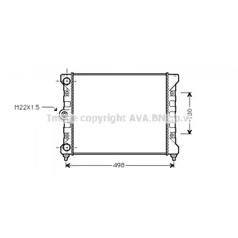 Radiateur, refroidissement du moteur AVA QUALITY COOLING VN2028