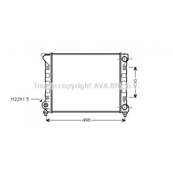 Radiateur, refroidissement du moteur AVA QUALITY COOLING VN2070
