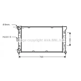 Radiateur, refroidissement du moteur AVA QUALITY COOLING VN2080