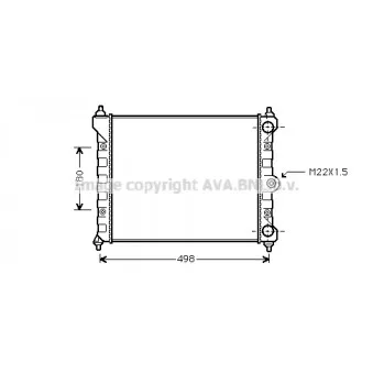 Radiateur, refroidissement du moteur AVA QUALITY COOLING VN2092